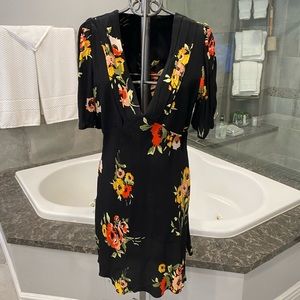 Free people black floral mini dress
